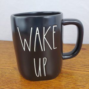 Rae Dunn Black Mug Wake Up Artisan Collection New
